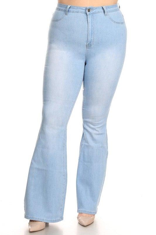 PLUS High waist bell bottom jeans-Jeans-JC & JQ-Light Denim-GP3316P-1XL-tarpiniangroup