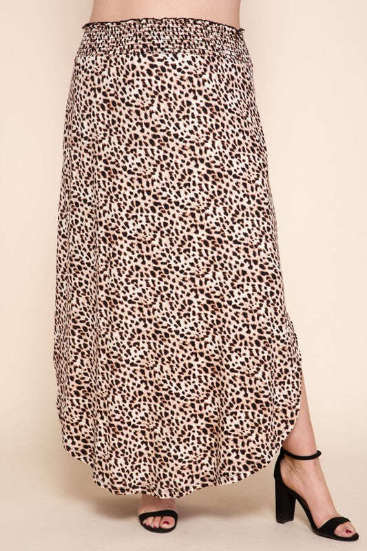 PLUS leopard print maxi skirt